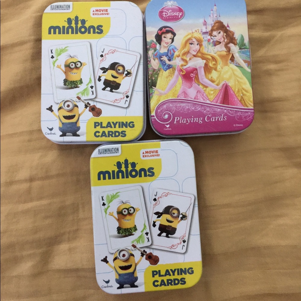 Disney worlds minion and princess playing cards